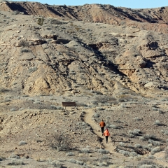 Hikers on the Mesa View trail at Sevilleta National Wildlife Refuge